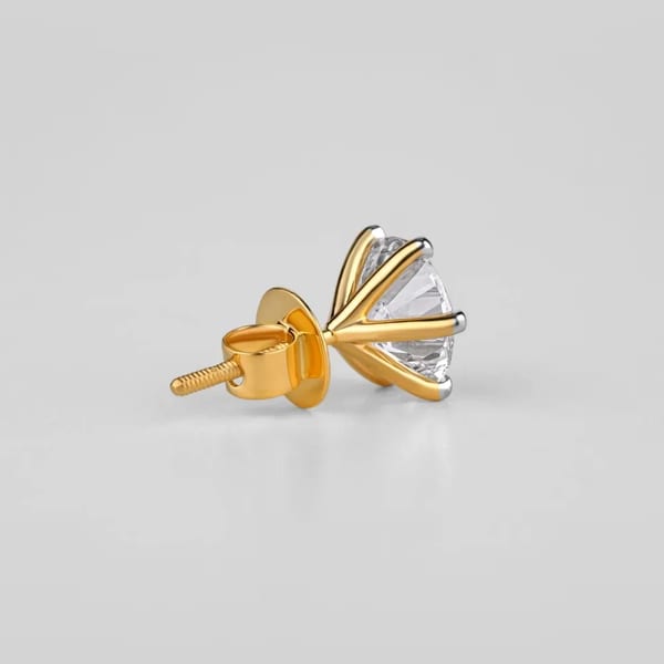 14 Ayar Pırlanta Tektaş Küpe 2 × 0,15 ct