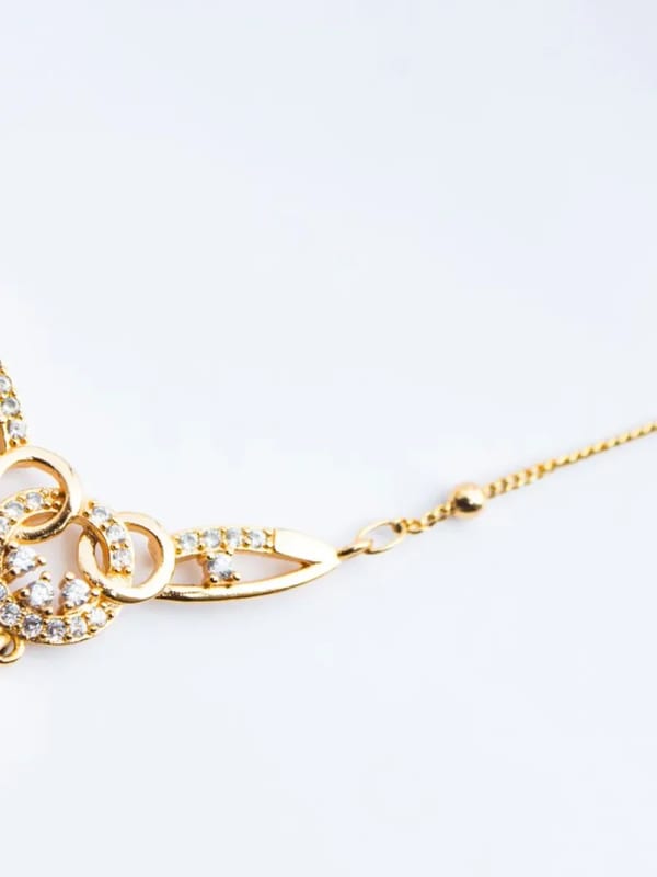 Damla Zirkon Taşlı Kolye Gold Renk