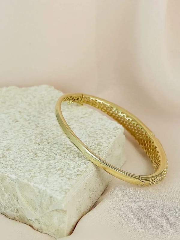Desenli Kelepçe Bilezik Gold Renk