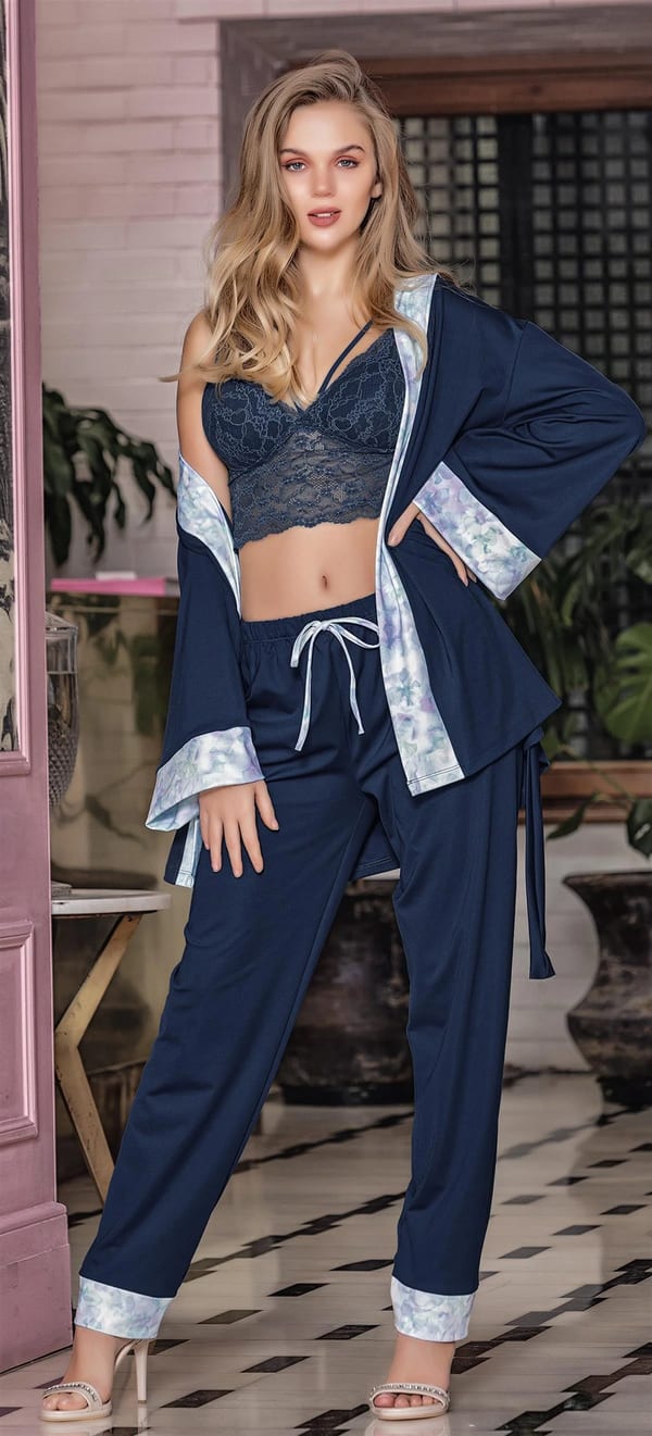 Bralet Sütyen Sabahlık Takım