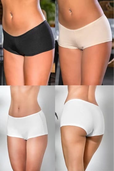Pamuklu Boxer Külot (karışık) Siyah-beyaz-ten